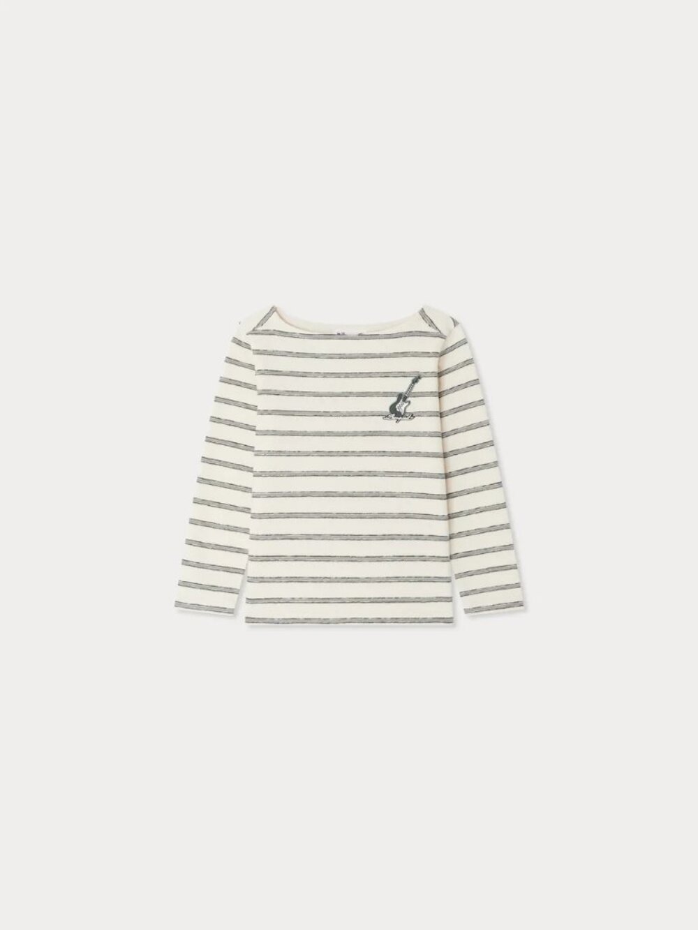 Bonpoint Baudelaire striped t-shirt with guitar embroidery size 8